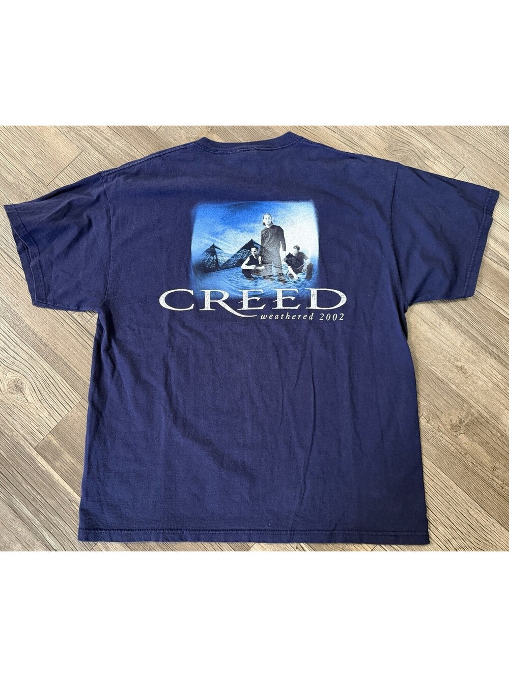 Vintage Creed Shirt Mens XL Navy 2002 Band Tee Music Weathered Concert Tour USA